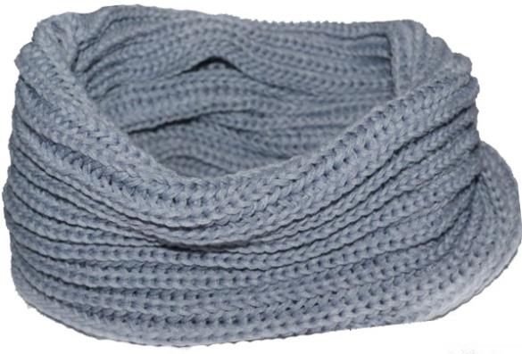 YSDNCHI Winter Ring Knitting Unisex Wool Neck Warmer Winter Scarves Women Pure Color Collar Keep Warm Elasticity Scarf: W082 Light grey