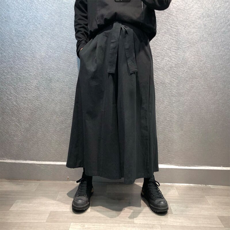 Yamamoto Wind persönlichkeit breite verlieren breite bein hosen herbst dunkel modisch männlich schwarz schlank -Trend culottes männlichen