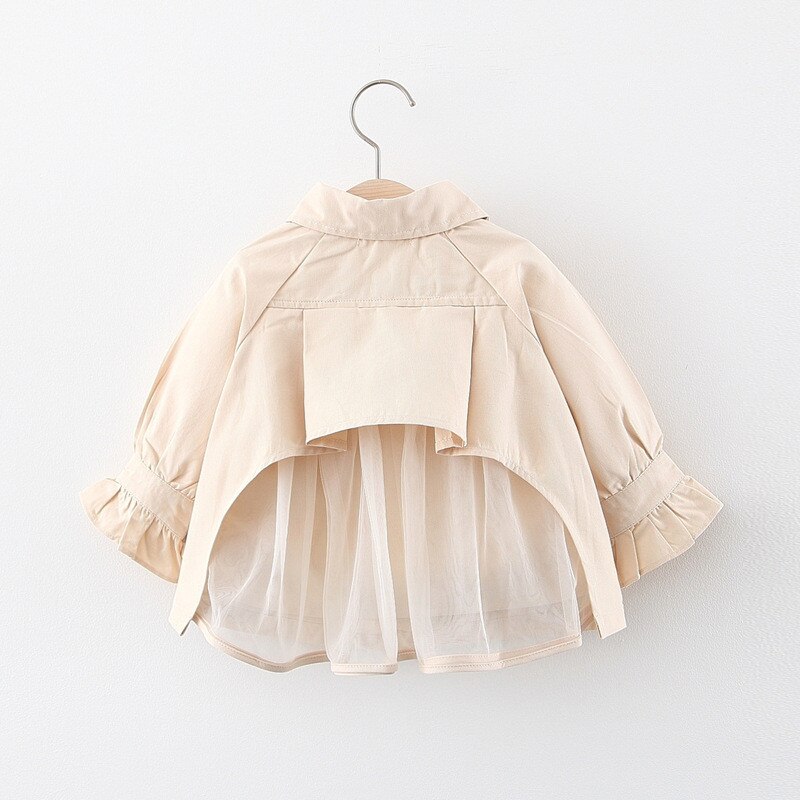 Baby Mädchen Kleidung Mäntel freundlicher Jacke Herbst freundlicher Mädchen Revers Rundhals Gittergewebe Oberbekleidung freundlicher Kleidung Säuglings Mädchen Mantel