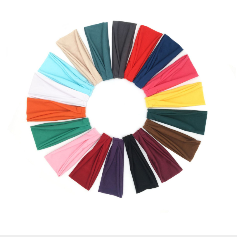 Banda para la cabeza de algodón para mujer, bandas para el cabello a la para mujer, turbante liso, diadema tejida torcida, accesorios para la cabeza anudados