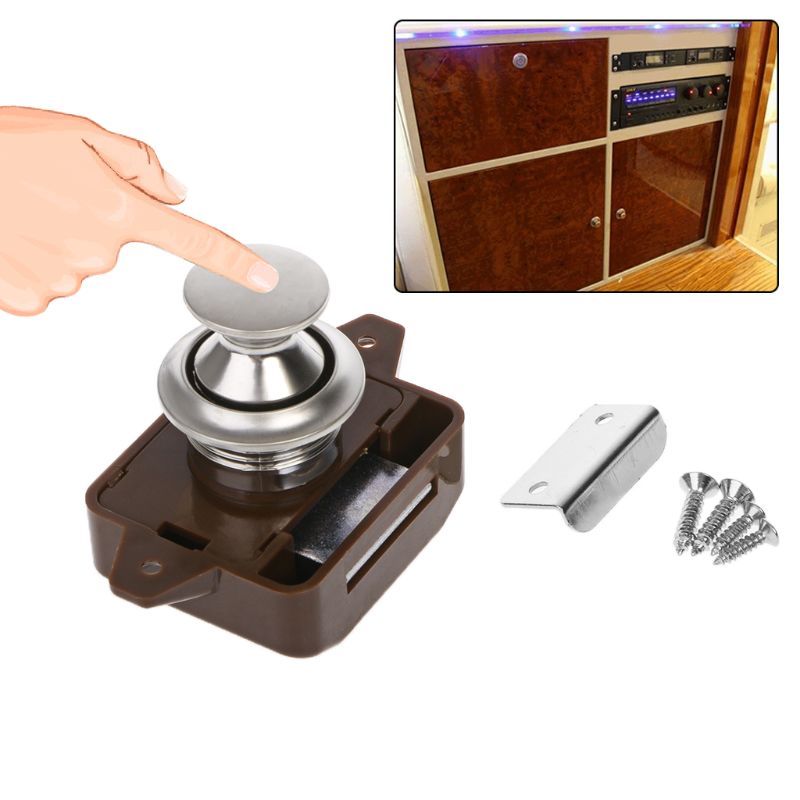 Camper Car Push Lock RV Caravan Boat Motor Home Cabinet Drawer Latch Button Locks For Furniture Hardware