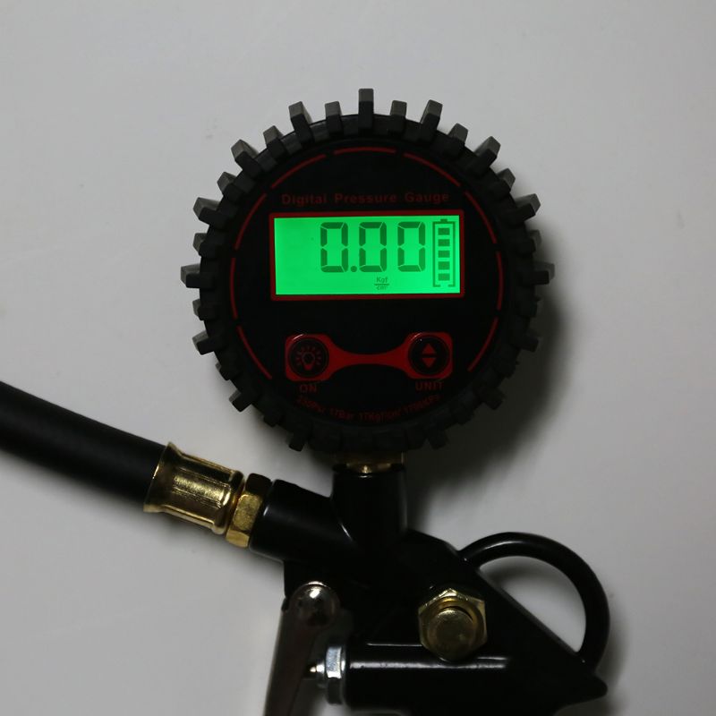 Digitale bandenspanningsmeter, bandenpompmeter 250 psi met 4 ventieldopjes, voertuig, auto, vrachtwagen, tester, inflatiebewaking