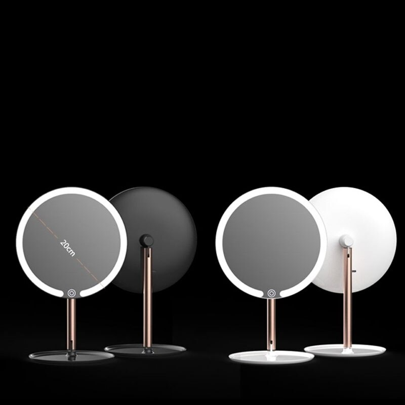 Staande Ronde Make Geleid Make-Up Spiegel Tafel Decoratieve Huis Woonkamer Badkamer Spiegel Decoratie Thuis Espelho Spiegel