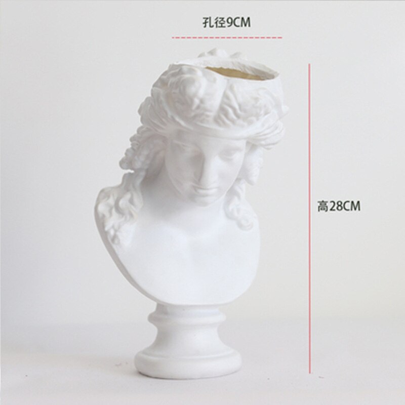 David sculpture plaster head makeup pen rinse birthday Christmas Eve tabletop decoration: Aliadeye. White