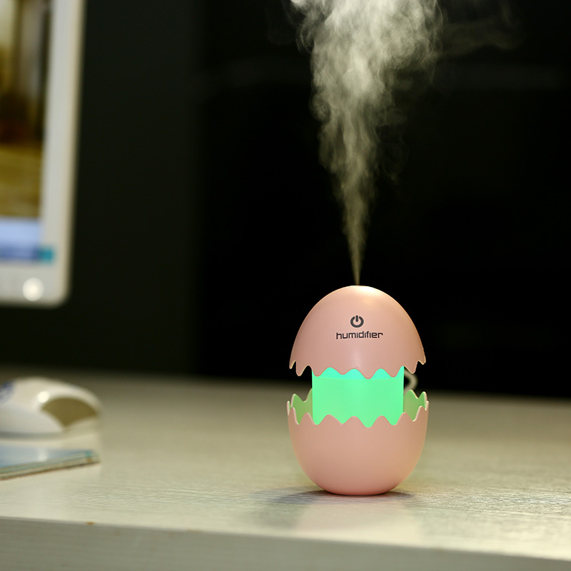 Azgiant mini ägg bil luftfuktare inget brus led nattljus usb luftrenare finfördelning kontinuerligt spraya dimma
