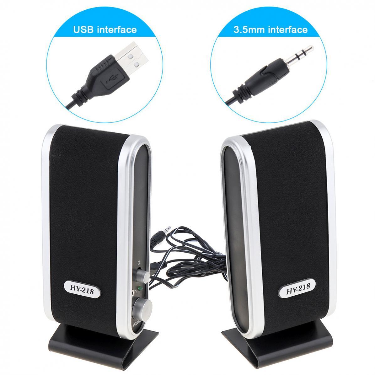 Usb2.0 6W Bedrade Usb Power Luidsprekers Stereo 3.5Mm Audio Jack Voor Pc Laptop Computer Mac Mini Plastic Hoofdtelefoon microfoon