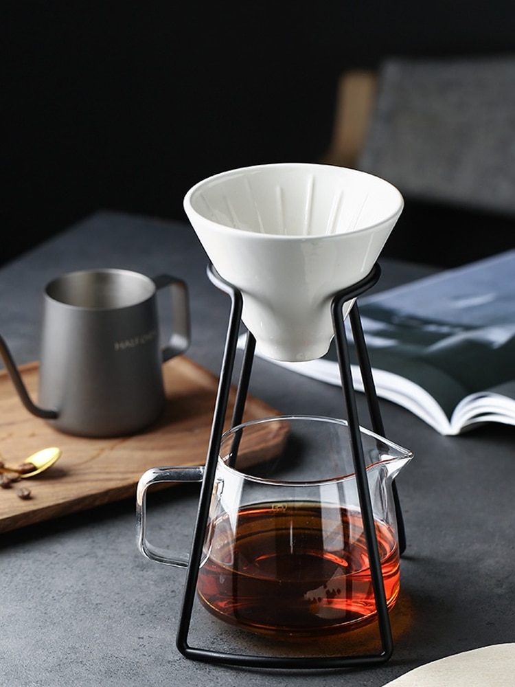 Hand Gebrouwen Koffie Filter Set Met V60 Glas Koffie Pot Hand Brouwen Potten Koffie Giet Over Koffie Ketel Pot Druppelaar stand Cup