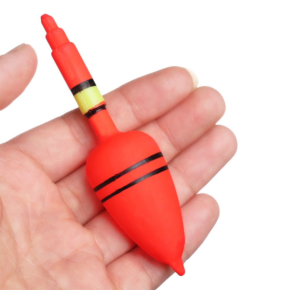 5PCS/Set Red Plastic Fishing Night Float Light Stick Eva Foam Ball Boia Luminous Bobber Night Outdoor Fishing Float
