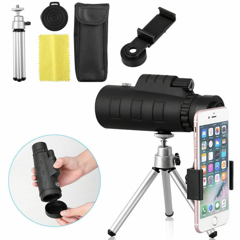 40X60 Zoom Optical HD Lens Monocular Telescope+ Tripod+ Clip For Universal Phone