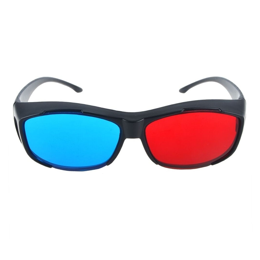 2 uds película de cine Universal Ultra claro juego anaglifo Dimensional Virtual fácil de usar gafas 3D TV rojo azul negro MARCO DE