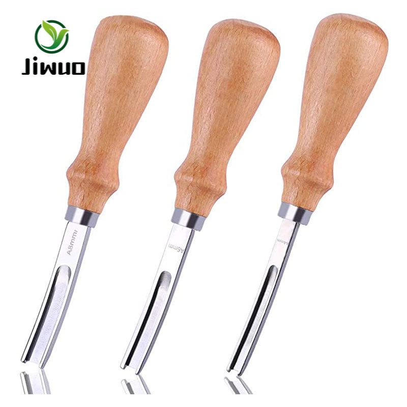 Jiwuo læderkant skiving beveler trimmer værktøj 5.8mm bred mund fransk stil træhåndtag læder skæring arbejder håndværktøj