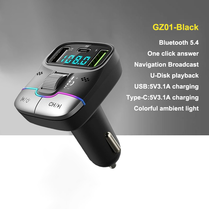 El mejor transmisor FM Bluetooth 5,3, modulador de Radio auxiliar manos libres para coche, reproductor MP3 con adaptador de carga rápida, accesorios para automóvil,: Azul