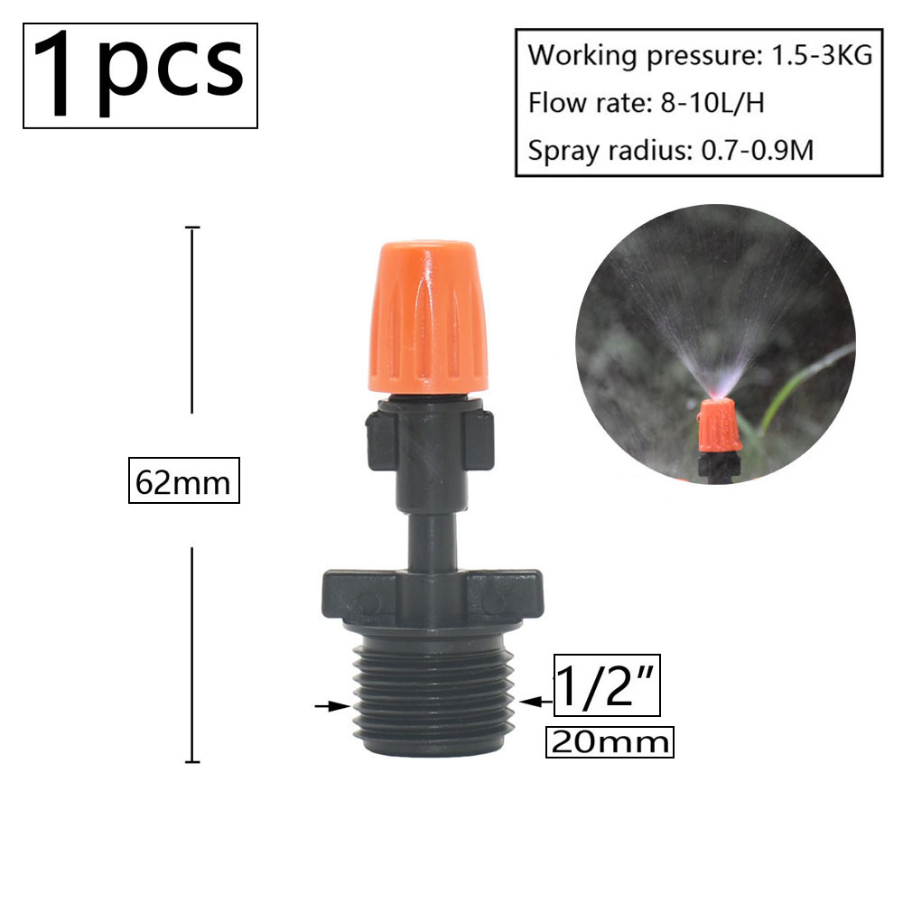 1/2" Mist Sprinkler 1/4/5/7-way Fog Sprinkler Nozzle Adjustable Misting Water Automatic Flower Watering Garden Atomizer