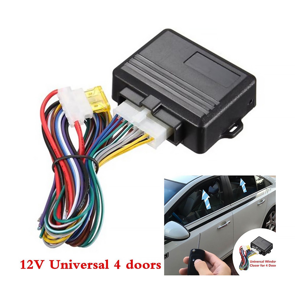 Auto Close Window 12V Car Power Window Roll Up Closer Module Alarm System For 4 Door Car Auto Close Window Automatic Lifter
