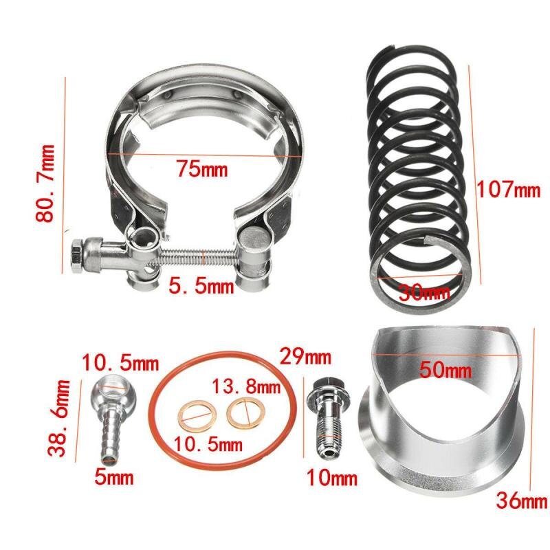 BOV50MM Car Modified Intake Turbo Pressure Relief Valve Exhaust Valve Air Relief Valve Flat Head Pressure Relief Valve