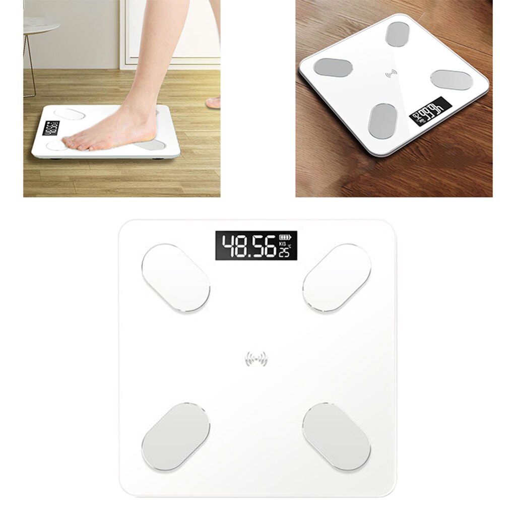 Digital Bluetooth Body Fat Scale BMI Scale Wireless Smart Scale 180kg/400lbs: white USB