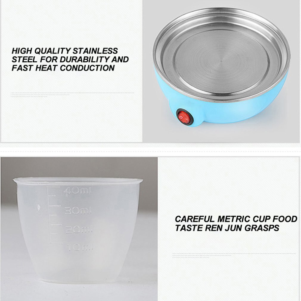 Hervidor de huevos eléctrico de doble capa, olla pequeña para cocinar huevos, tortilla codificada con apagado automático para conveniencia de cocina