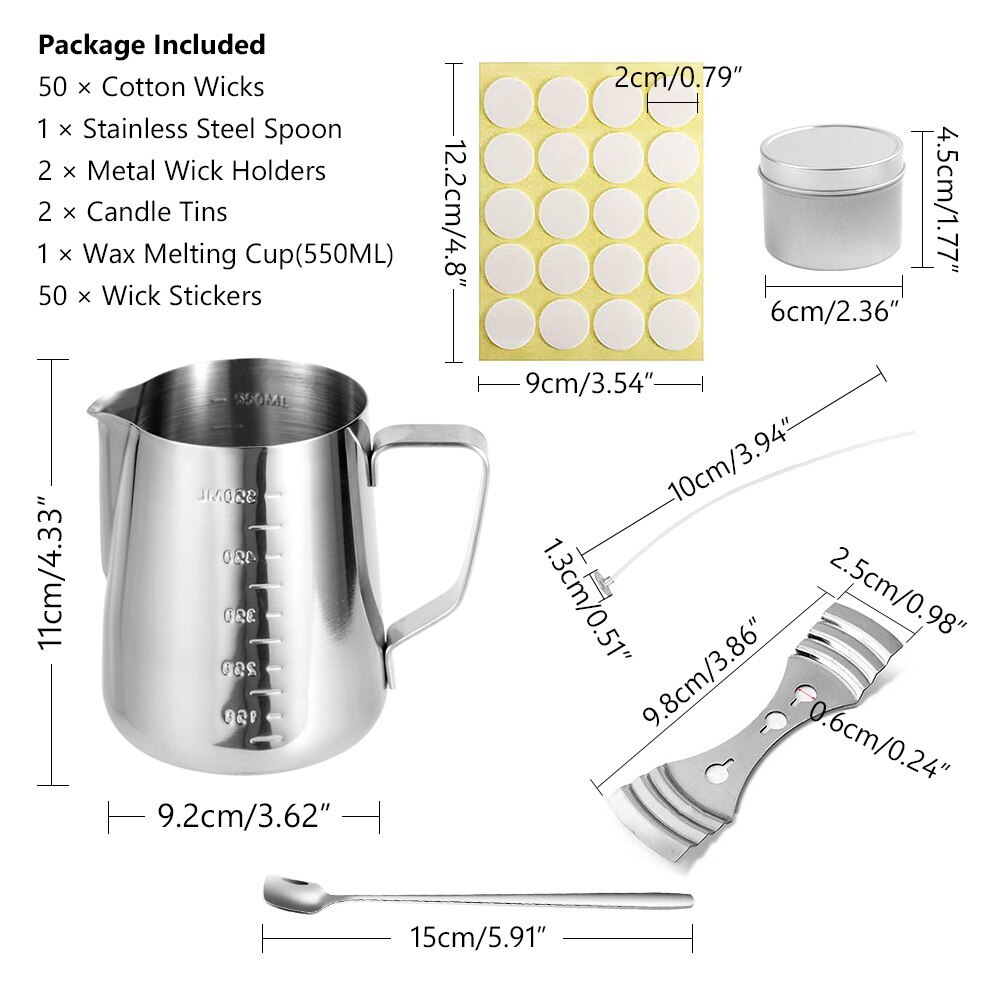 Candle Crafting Tool Kit Candles DIY Craft Tools Candle Wick Candle Making Tool Suitable for Beginner Candle Making Wick Wax Kit: style B