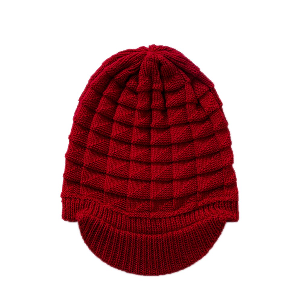 Bonnet avec visière pour femme, casquette ample et chaude, couleur unie, style décontracté, pour l&#39;hiver: wine