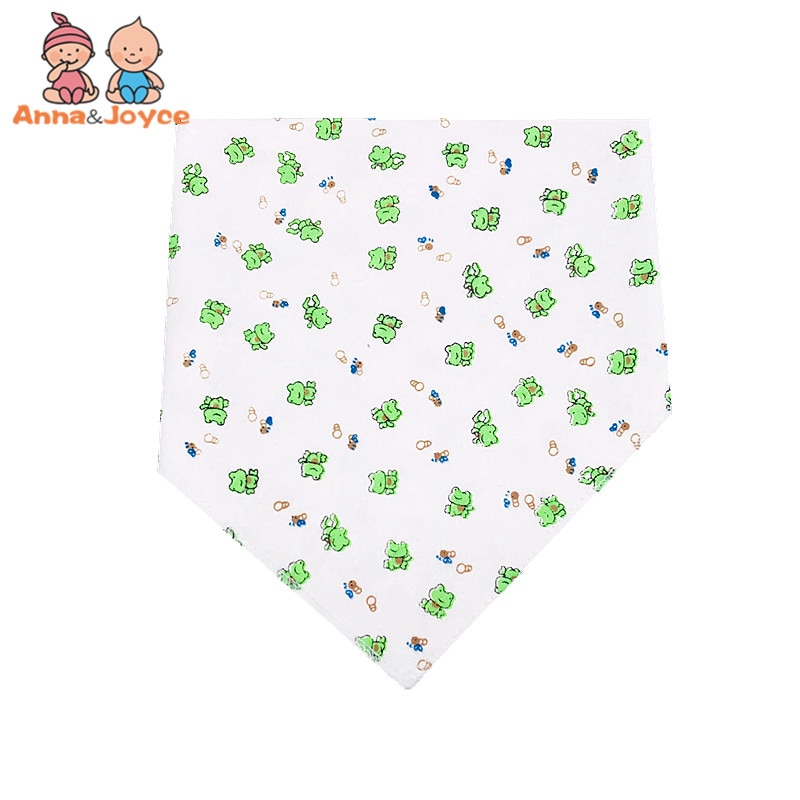 Babero de algodón con estampado de dibujos animados para niños y niñas, bufanda triangular para niños, babero impermeable, 5 uds. Por lote