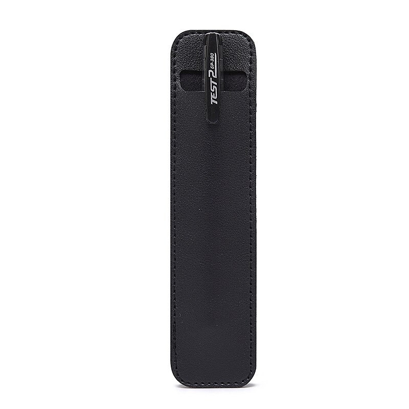 1 Pcs PU Leather Pencil Pen Case Pen Protection Cover Solid Color Hollow Simple Student Stationery Box: Black