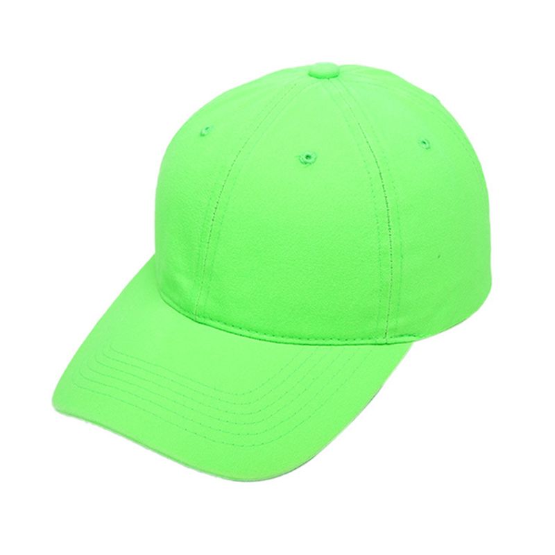 Unisex Leuchtstoff Neon Baseball Kappe Helle Feste Farbe Im Freien Sonnenschutz Hut: green