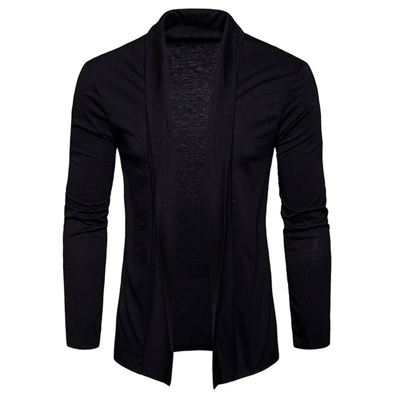 Negizber høst herre cardigan solid slim fit lang cardigan genser herre 100 bomull cardigan herre streetwear us str.: S