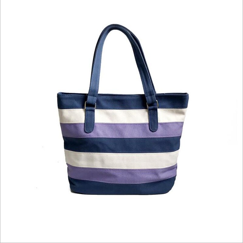 Bolso de lona de estilo bohemio para mujer, bolsa de playa con tiras de hombro, informal, grande, de compras, floral, novedad de verano: Morado