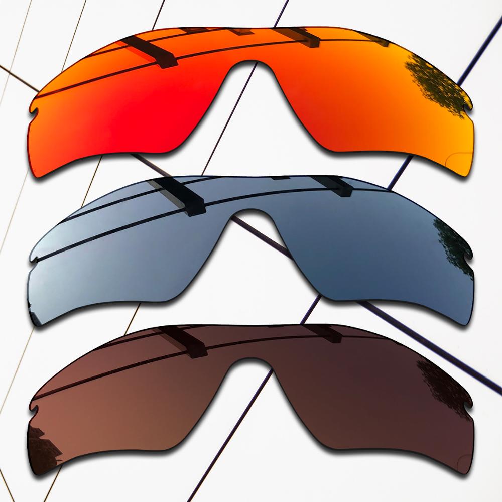 EOS 3 Stück Braun & Feuer Rot & Schwarz Chrom Polarisierte Ersatz Linsen für Oakley RadarLock Pfad OO9181 Sonnenbrille
