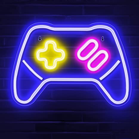 Wanxing Game Controller Neon Borden Gamepad Tiener Jongens Zone Led Borden Voor Muur Slaapkamer Game Room Decor Cool Gaming console: Default Title