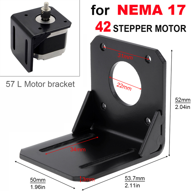 775 Motor Mount Bracket Universal Straight Plat Fixing Mounting Bracket for 750/755/775/795/895 DC Motor 28/35/42 Stepper Motor: Brown