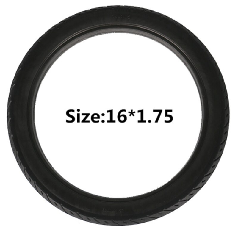 16 pouces 16x1.75 vélo solide pneus vélo vélo pneus 16x1.75 noir caoutchouc antidérapant pneus cyclisme pneu