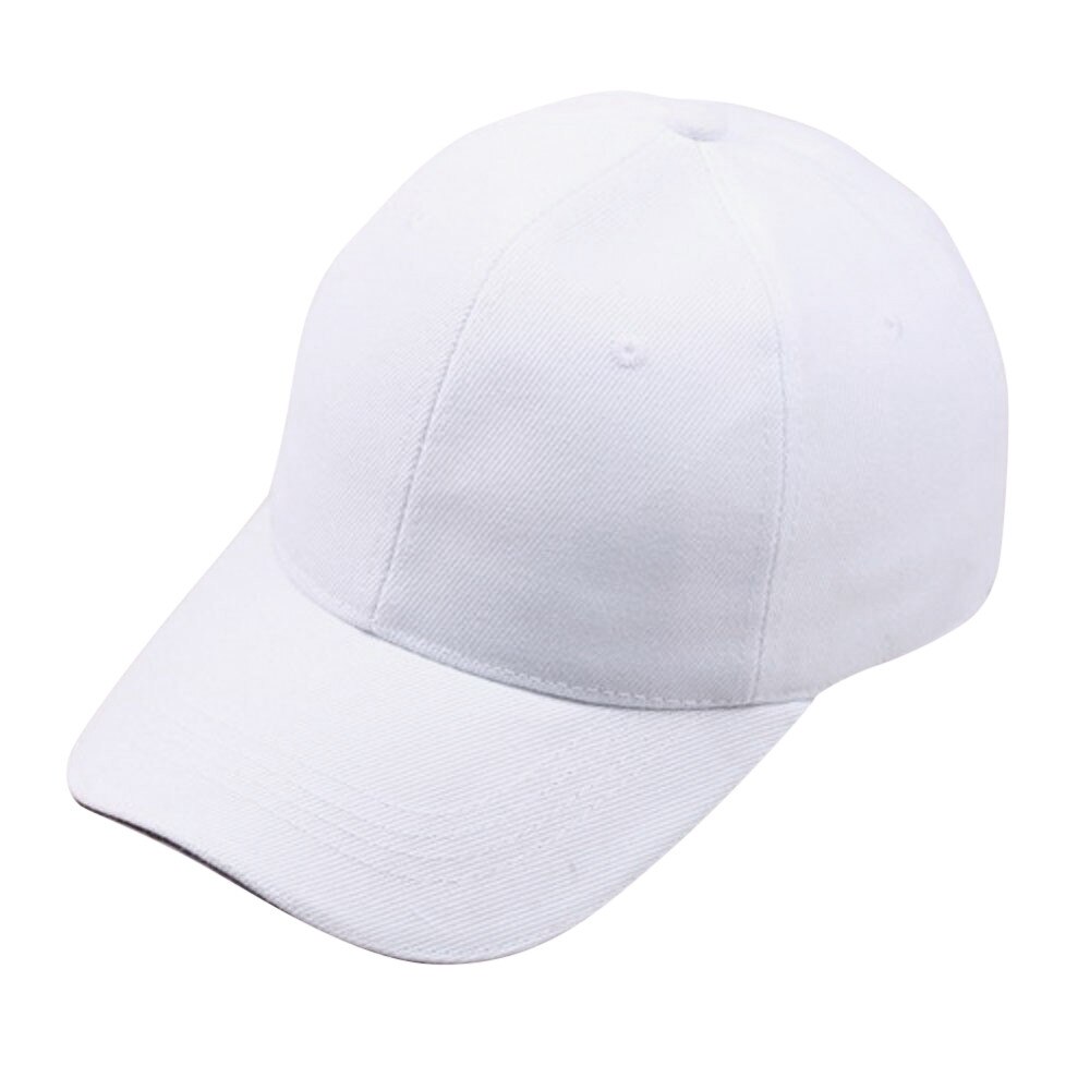 Women Solid Color Baseball Cap Snapback Hat Hip-hop Adjustable Women Men Baseball Caps Outdoor Sport Travel Caps Topee: White 
