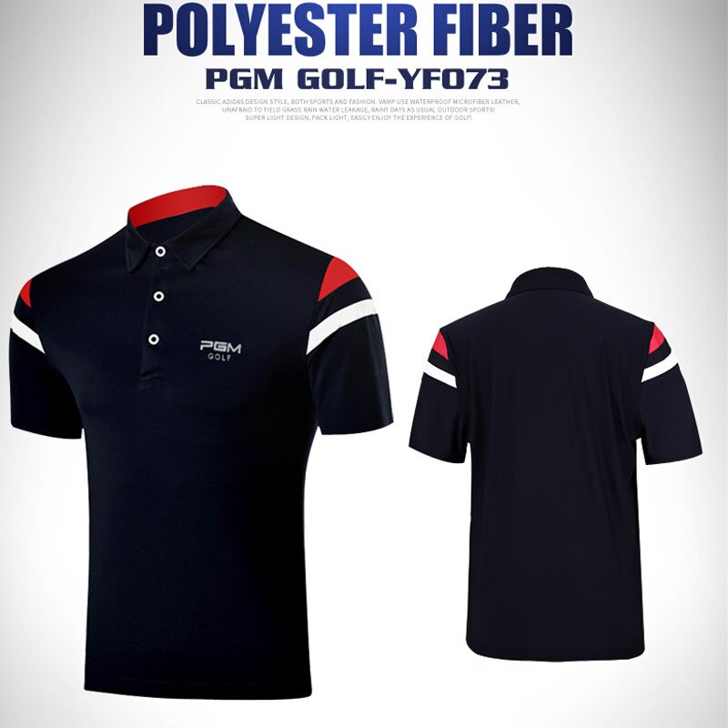 Golf t-shirt til mænd turn down krave skjorter sommer åndbare elastiske skjorter kortærmede uniformer golf tøj  d0354