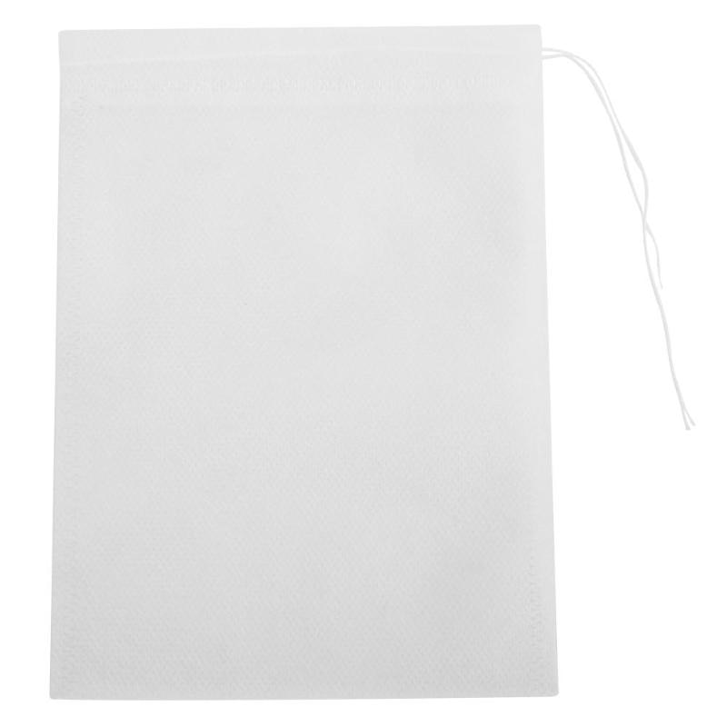 Bolsa de té con cordón no tejido, herramienta de filtro con sello, suministros de hierbas aromáticas, bolsas de té con cuerda, papel de filtro, 50/100 Uds.: 50pcs 10x12cm