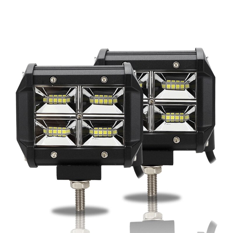 Mini bil led arbejdslys 126w firkantede led terrængående køretøj lastbil lygter spotlight led lys bar 6000k hvidt lys: 2 stk 96w