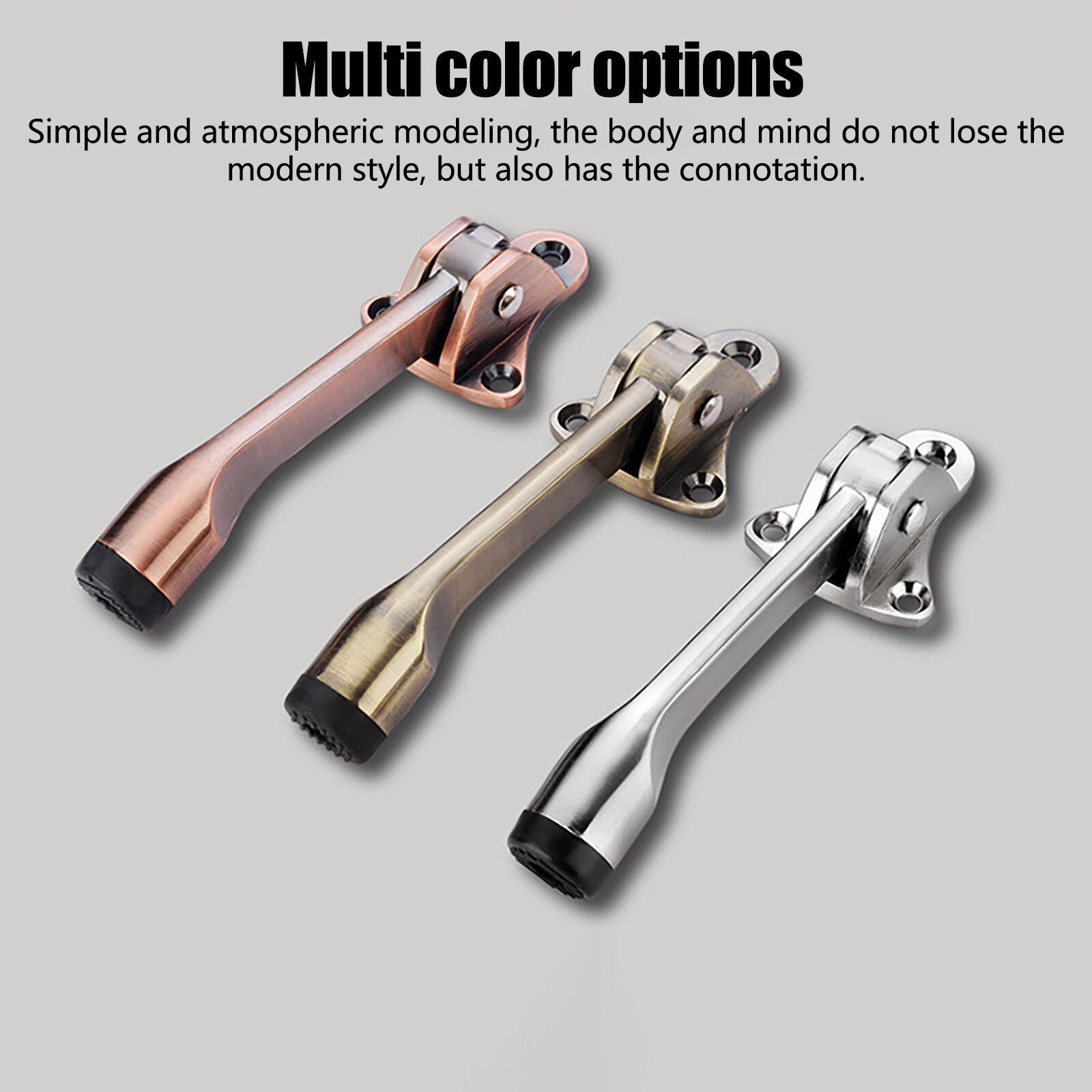 25# Kickdown Door Stopper Wall Heavy-duty Door Stop Hinge Foot-operated Anti-collision Movable Perforated Rubber Floor-mounted