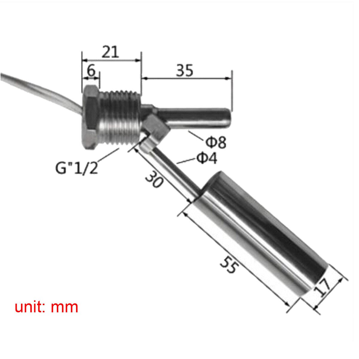 115mm 50W 220V Stainless Steel Liquid Water Level Sensor Float Switch Side Horizontal Controller For Tank Pool Water Tower