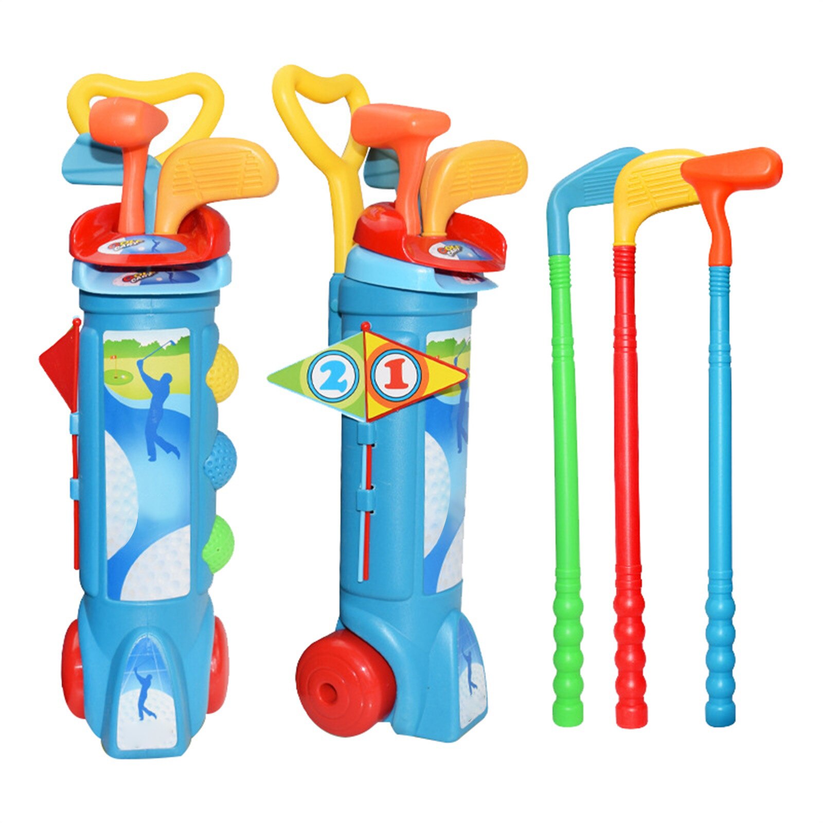 Golf Pro Set Speelgoed Voor Kinderen Peuters Golfclubs Vlaggen Praktijk Ballen Sport Indoor Game Golf, indoor Outdoor Golfbal Set Speelgoed