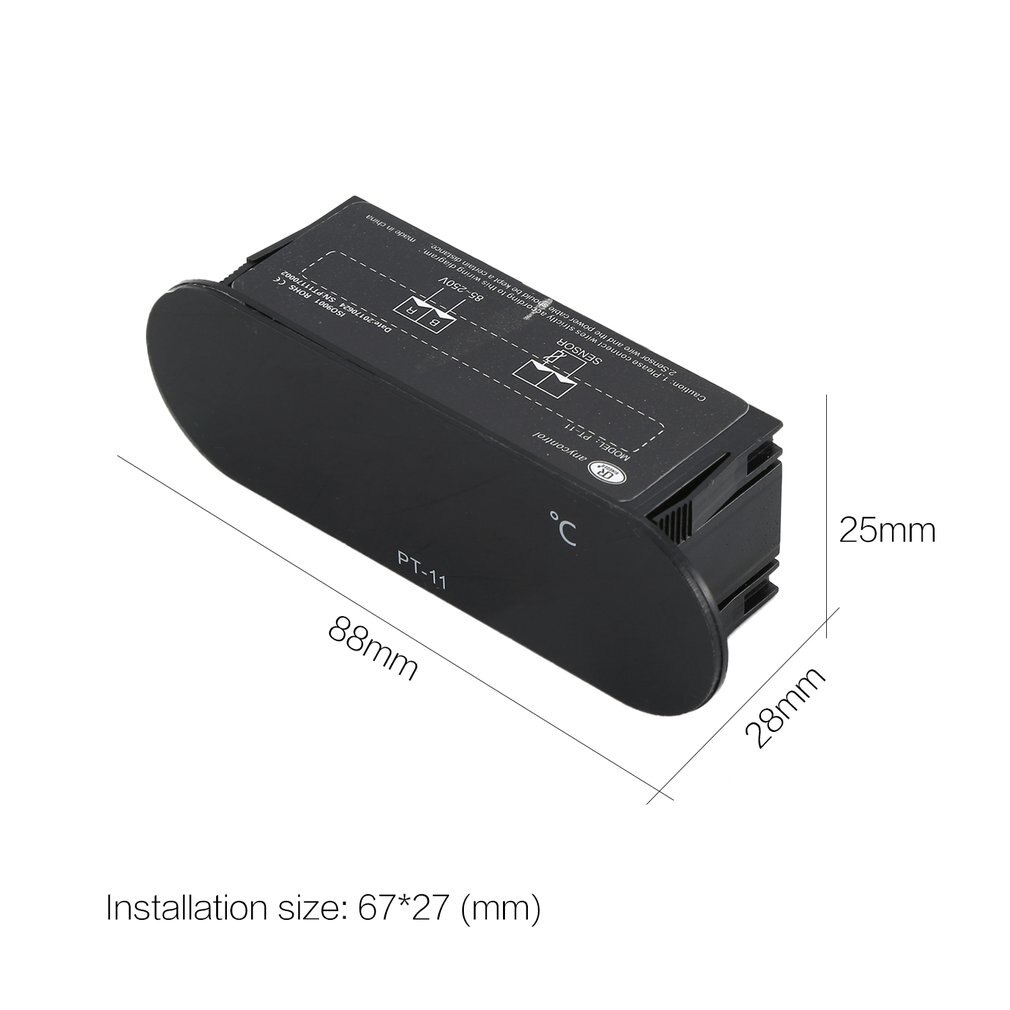 Mini LCD Digital Thermometer 12V Indoor Enbedded Digital Electronic Temp Meter Tester Fridge Gauge with Temperature Sensor