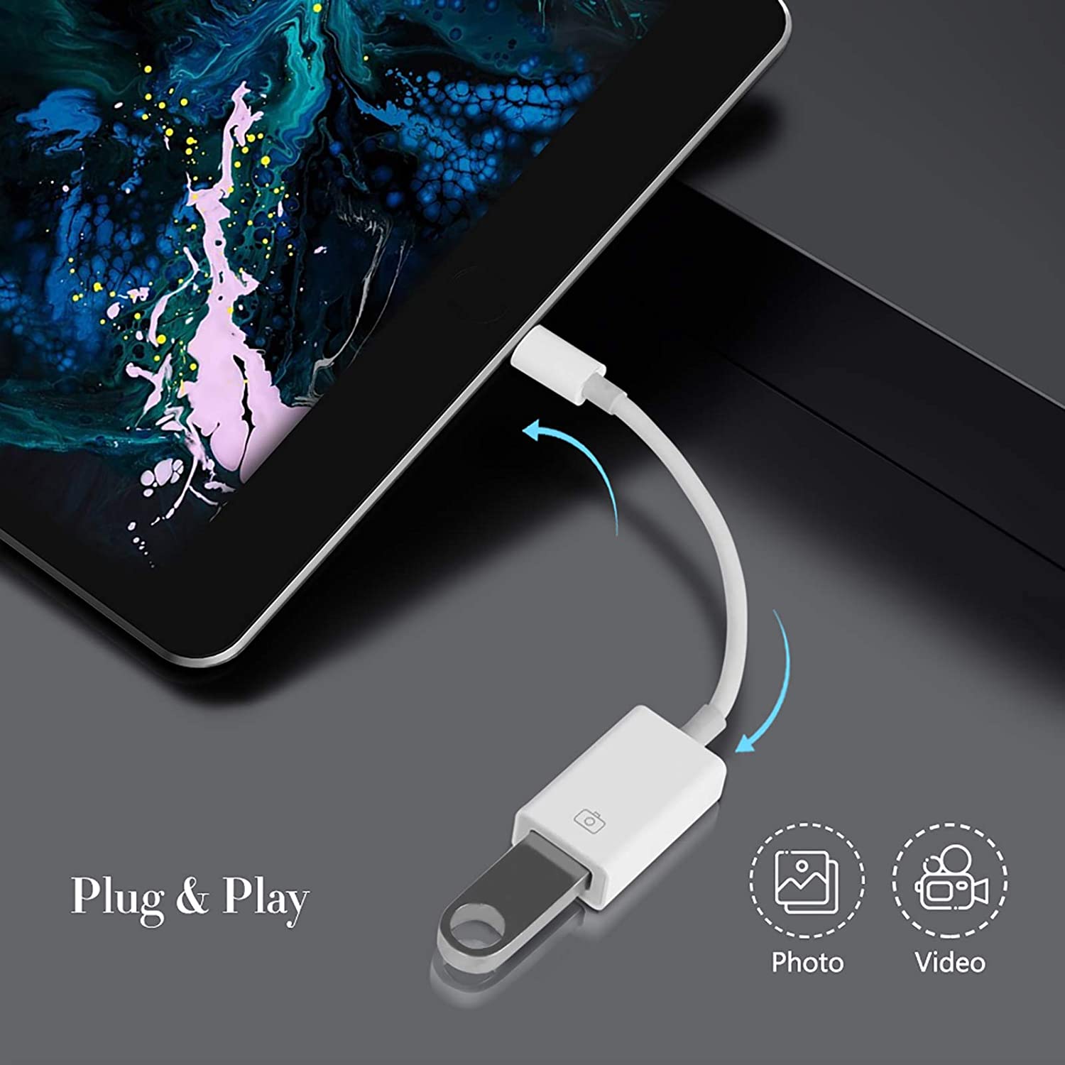 Voor Lightning Naar Usb 3.0 2.0 Camera Reader Otg Adapter Voor Apple Iphone Ipad Otg Connector Data Kabel Voor Iphone 12 7 8X11 Pro