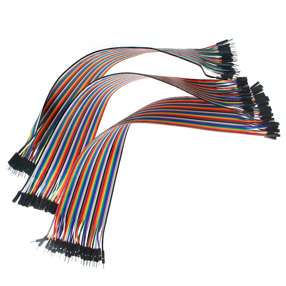 Jumper Wire DuPont Line Cable Connection Male to male female to female and male to female 10 15 20 30 40CM For Arduino DIY kit: black / 6 AWG