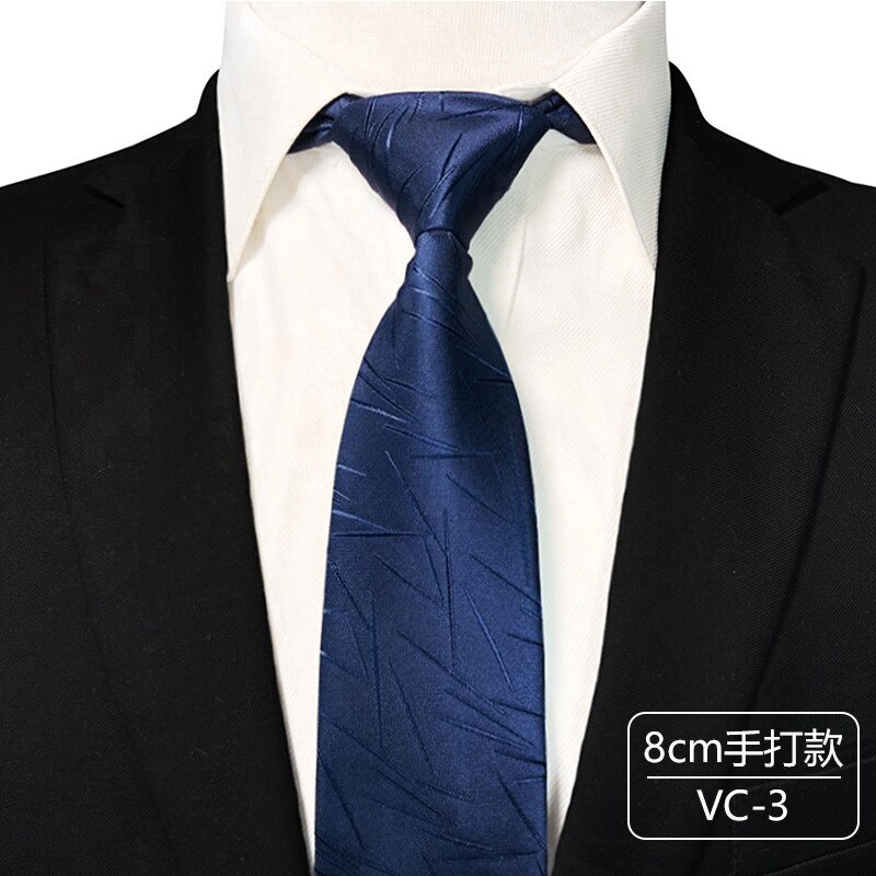 Corbata de boda de retales a rayas para hombre, corbata clásica de 7,5 cm de ancho, corbata azul a cuadros, para negocios: Azul
