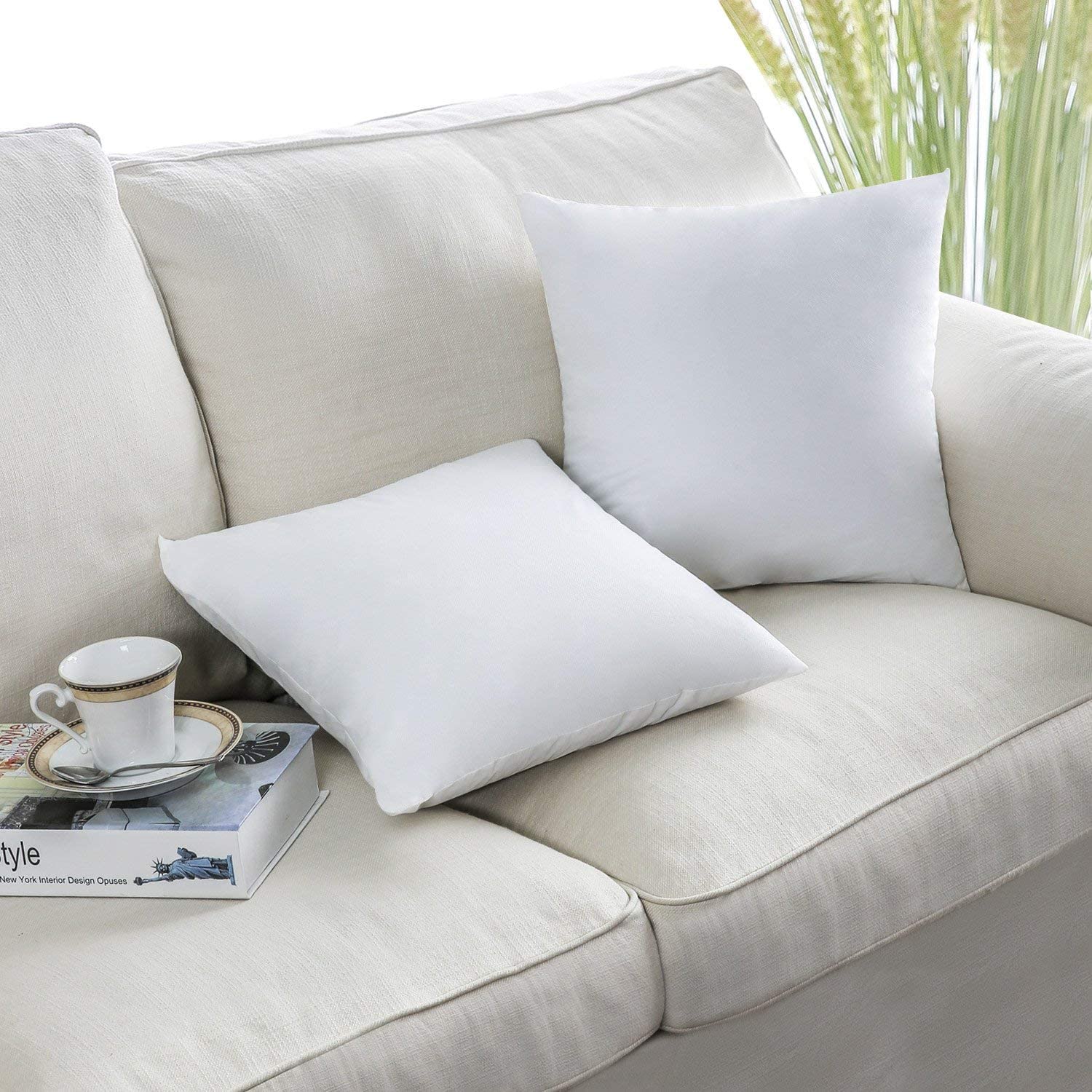 Relleno de cojín fibra 60 x 60 cm Pack 2 Mullido Antialérgico Cojines Sofá Fundas Almohada Cama.