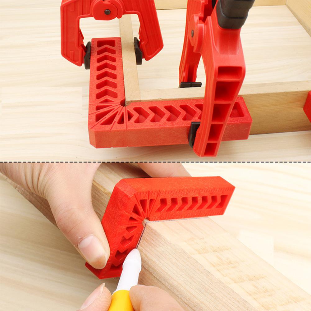Plastic 90 Degree Right Angle Ruler 4 inch Wood Working Tool Auxiliary Locator Angle Holder Assist Positioning Tool