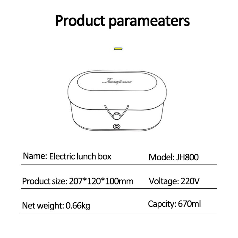 220V Electric Lunch Box Portable Water-free Heating Box Rice Cooker Food Warmer Heated Container Constant Temperature Heating