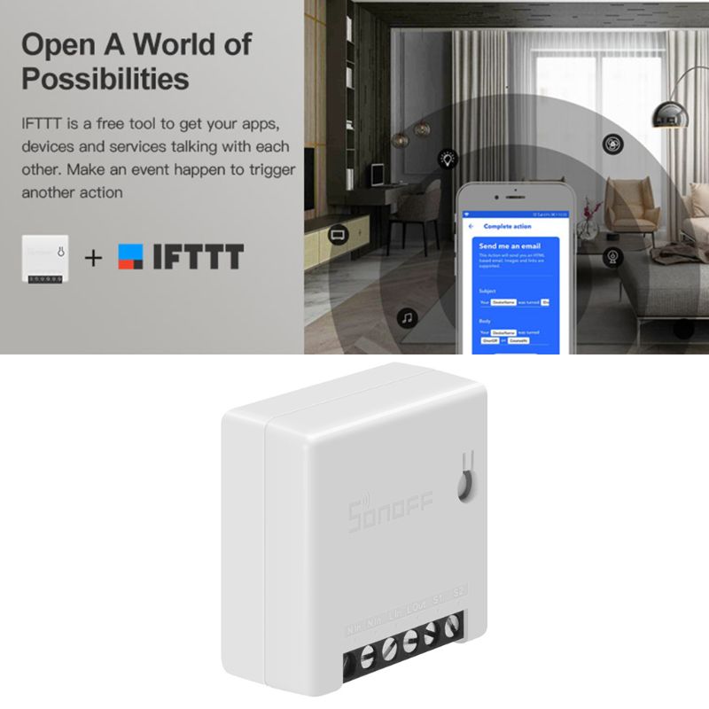 Pour Sonoff MINI bricolage commutateur intelligent petit commutateur WiFi pour Alexa Google maison télécommande système d'alarme