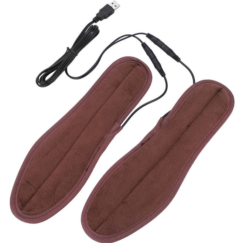 USB Heated Insoles Electric Pads Winter Foot Warmers Shoes Boot Heater Insoles Washable Warm Thermal Insoles Unisex Plantillas