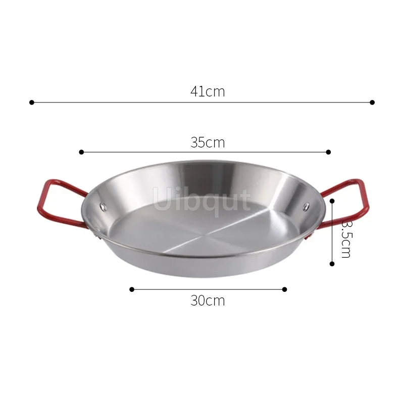Rustfrit stål god spansk paella pande fisk og skaldyr ret koreansk stegt kylling ret ost komfur binaural frugt sukker pande: Blå
