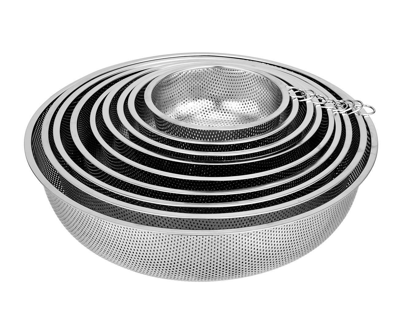 Utensilien für Küche Gerät Edelstahl Reis Sieb Obst Gemüse Abtropffläche Waschen Korb Siebe Küche Werkzeug Zubehör: Single Ring / 31.5cm